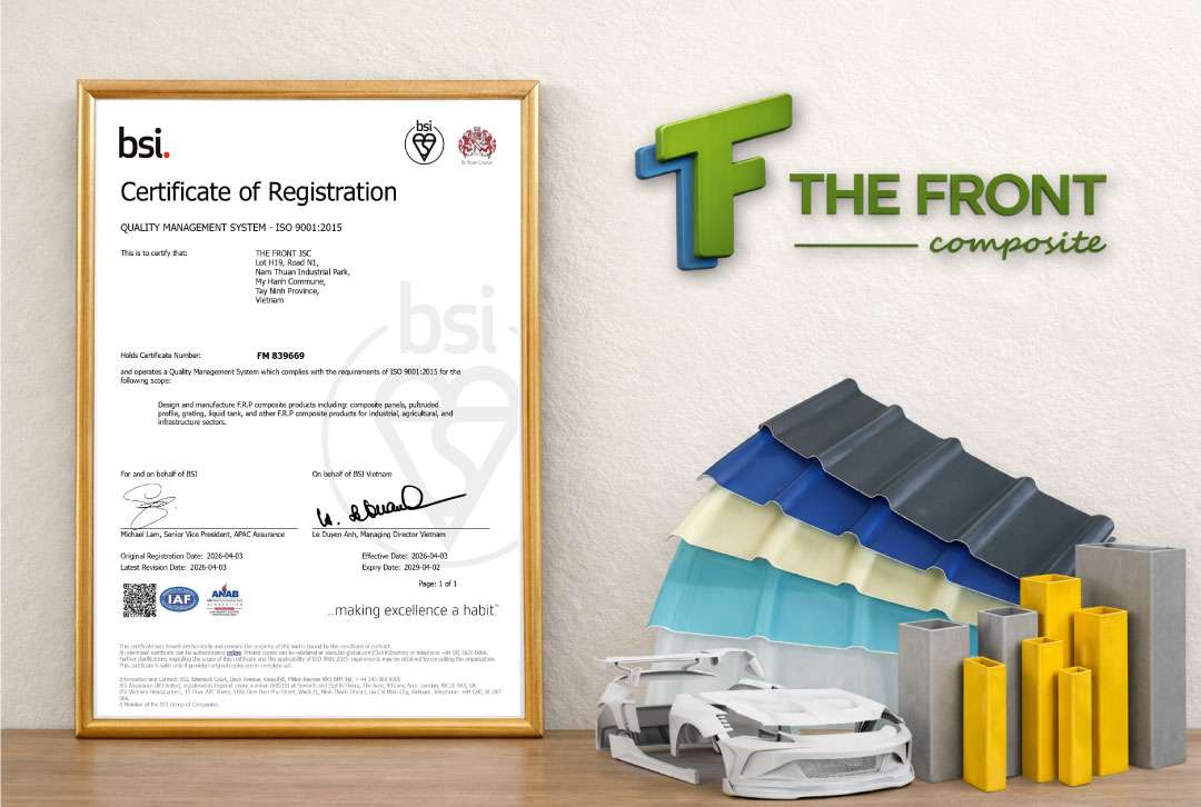 THE FRONT-GRANTED ISO 9001:2015 CERTIFICATION BY BSI